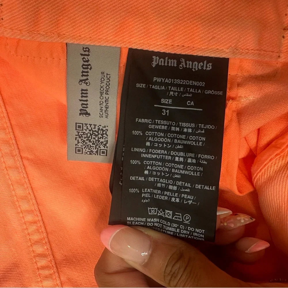 PALM ANGELS Orange Faded Jeans size 31